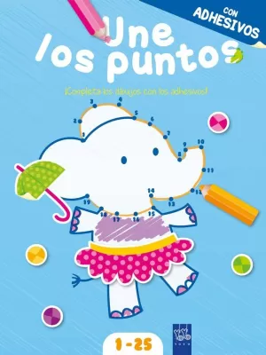UNE LOS PUNTOS CON ADHESIVOS. AZUL UNE LOS PUNTOS CON ADHESIVOS. AZUL